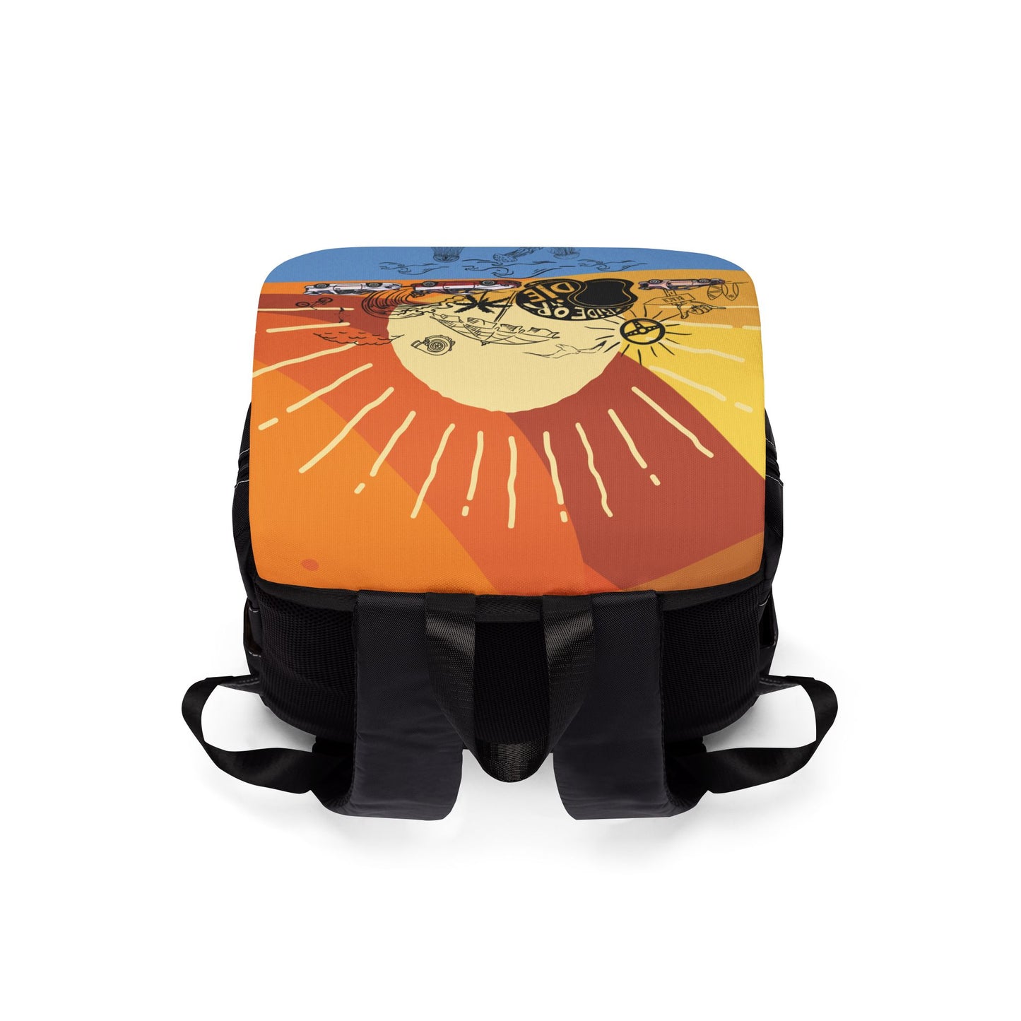 Shoulder Backpack - California Beach Car Meet Art Design