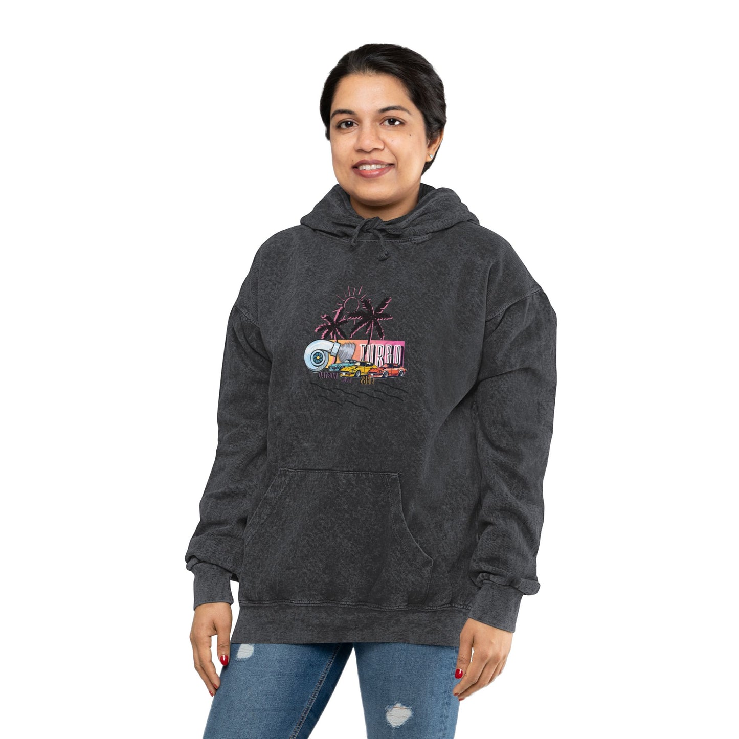 Mineral Wash Hoodie - JDM Turbo Datsun 280Z Streetwear Design