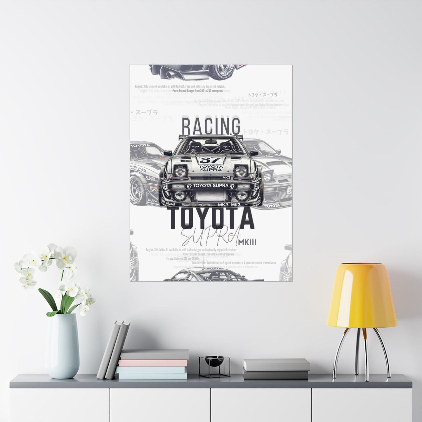 Racing Toyota Supra Matte Vertical Posters