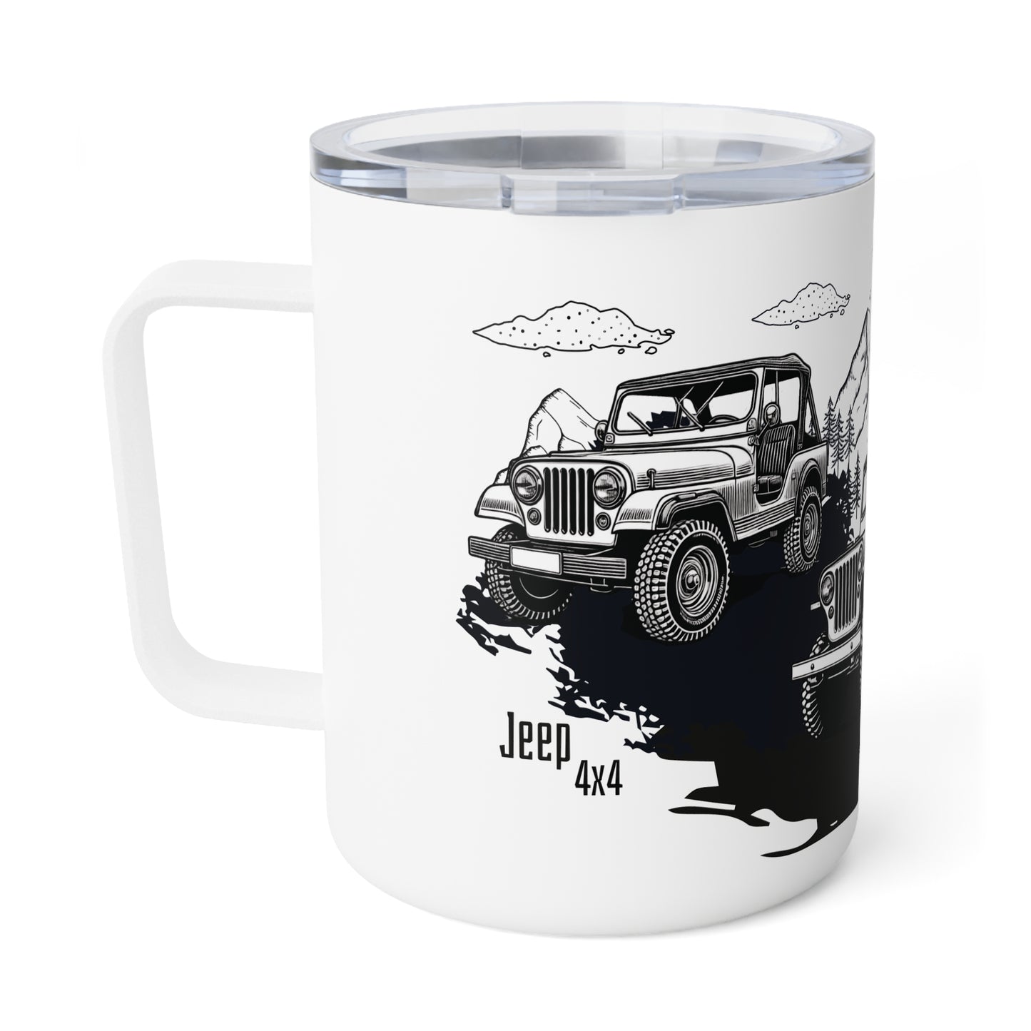 Coffee Mug - Jeep Willys CJ Wrangler 4x4 Mountains