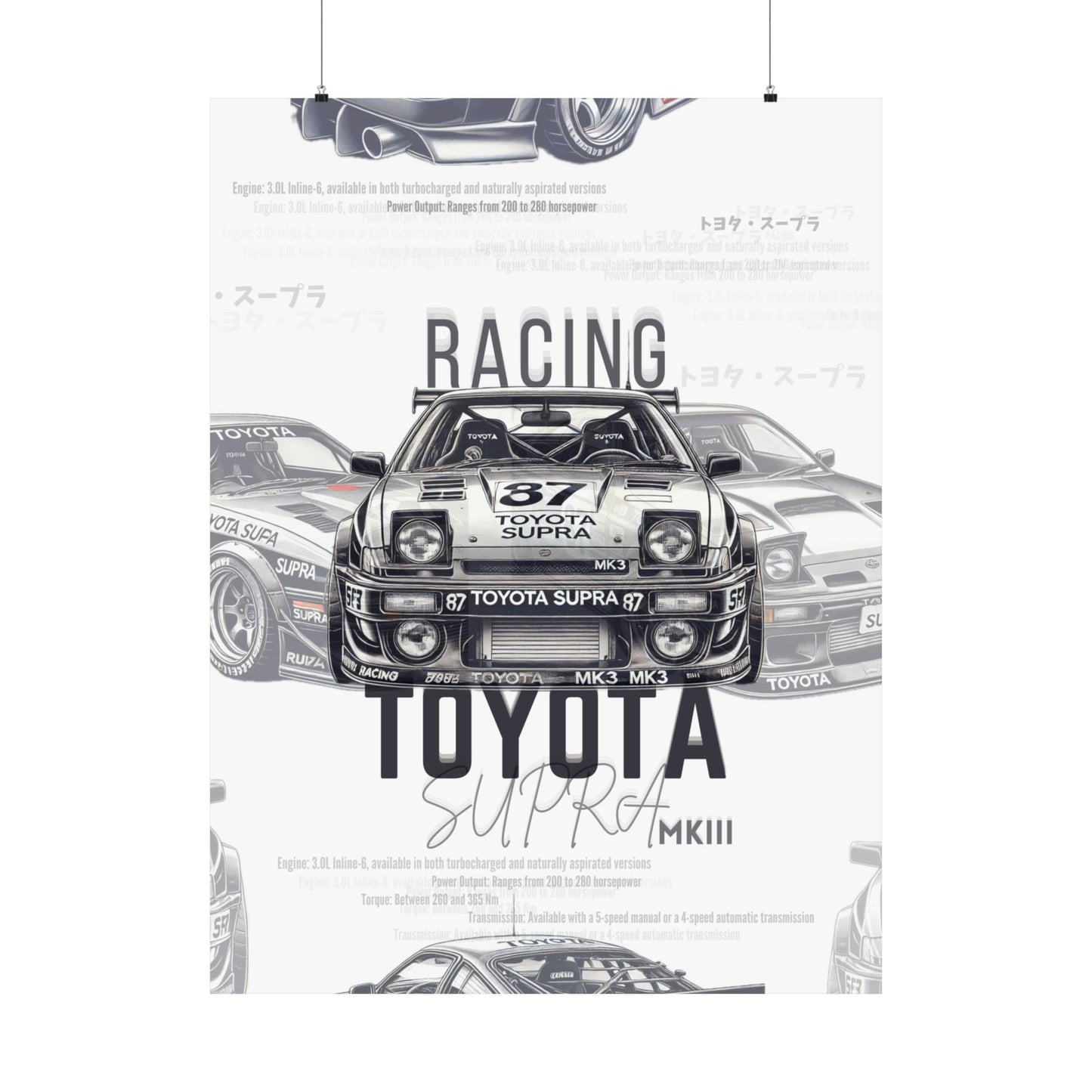 Racing Toyota Supra Matte Vertical Posters