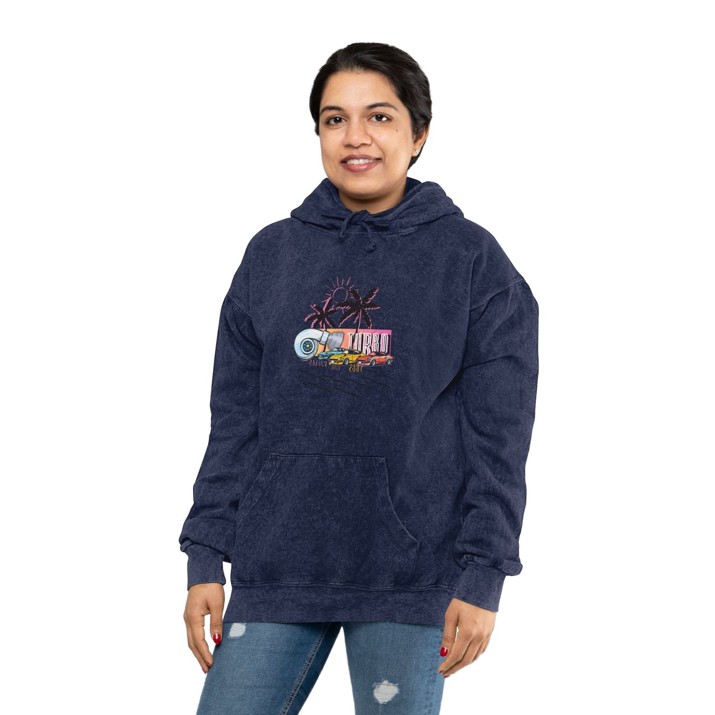 Mineral Wash Hoodie - JDM Turbo Datsun 280Z Streetwear Design