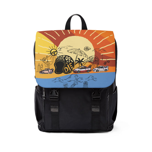 Shoulder Backpack - California Beach Car Meet Art Design