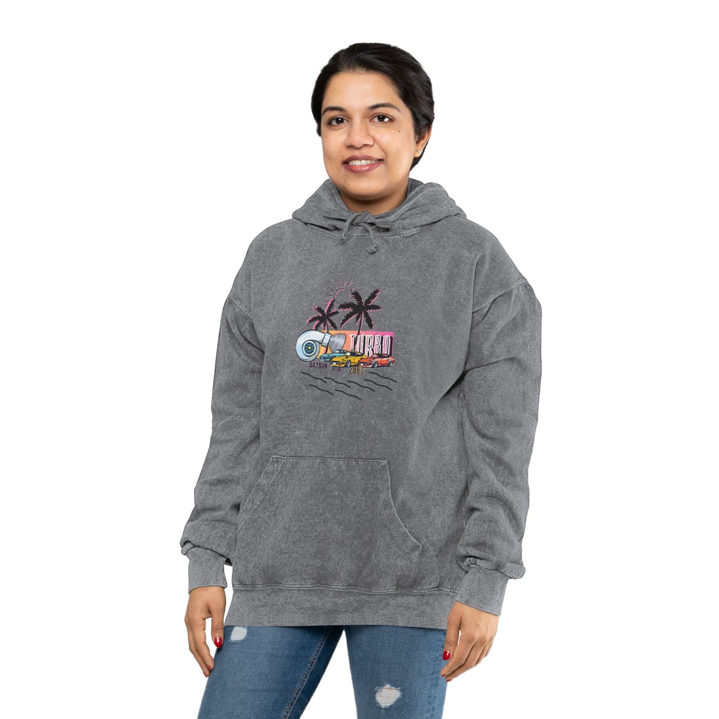 Mineral Wash Hoodie - JDM Turbo Datsun 280Z Streetwear Design